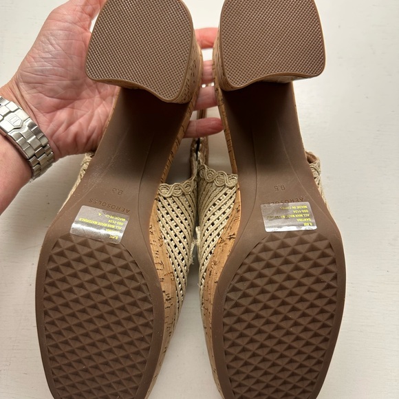 Aersoles Santina Platform Pump, Raffia and Cork, Brand New Without Tags Size 9.5 - Picture 7 of 10